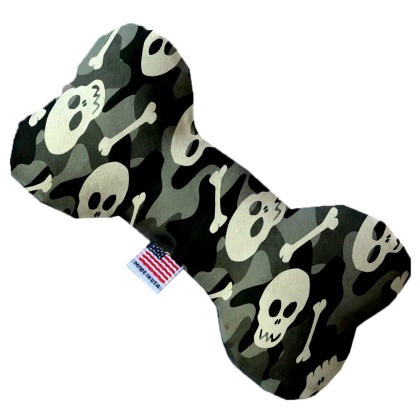 Gray Camo Skulls 10 Inch Bone Dog Toy