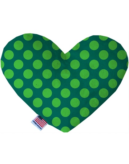 Green on Green Dots 6 inch Canvas Heart Dog Toy