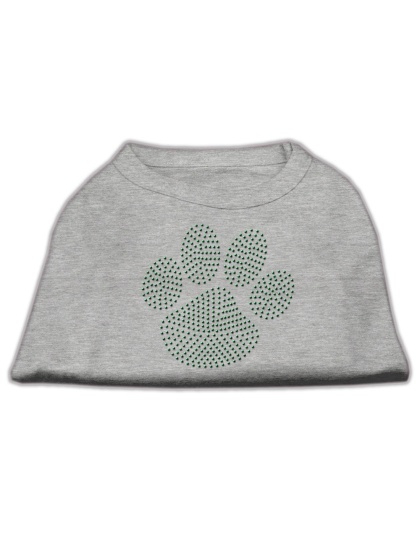 Green Paw Rhinestud Shirts Grey L