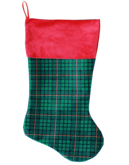 Green Plaid Christmas Stocking