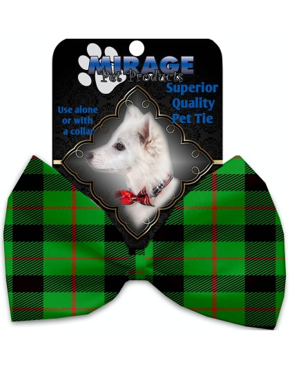 Green Plaid Pet Bow Tie