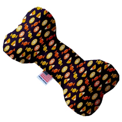 Halloween Candy Confetti 10 Inch Canvas Bone Dog Toy