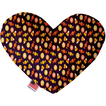 Halloween Candy Confetti 6 Inch Canvas Heart Dog Toy