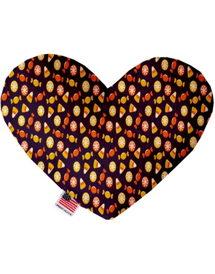 Halloween Candy Confetti 6 Inch Canvas Heart Dog Toy