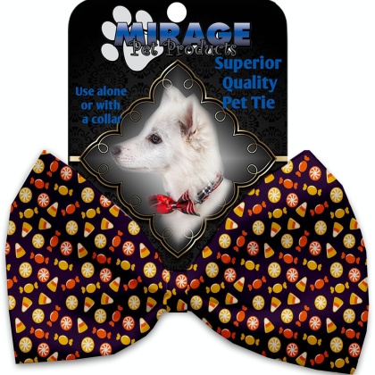 Halloween Candy Confetti Pet Bow Tie Collar Accessory with Velcro