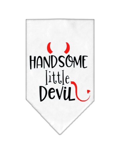 Handsome Little Devil Screen Print Bandana White Large