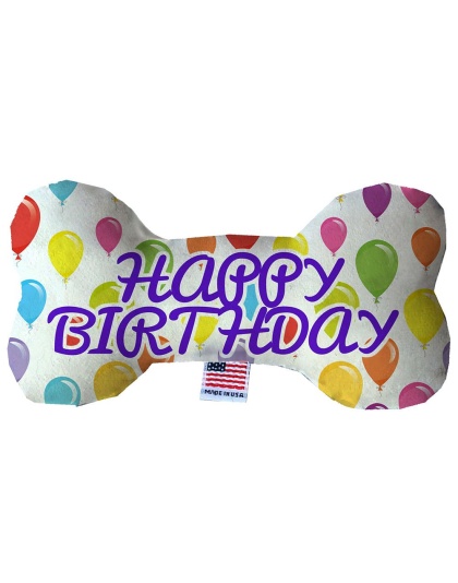 Happy Birthday Balloons 10 inch Fluffy Bone Dog Toy