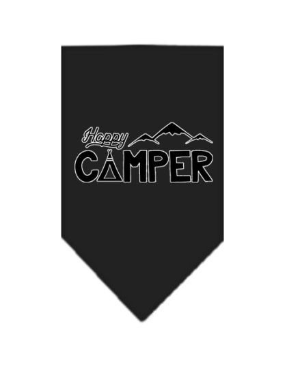 Happy Camper Screen Print Bandana Black Large