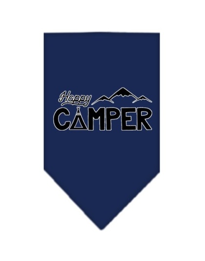 Happy Camper Screen Print Bandana Navy Blue large