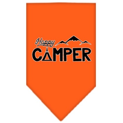 Happy Camper Screen Print Bandana Orange Large