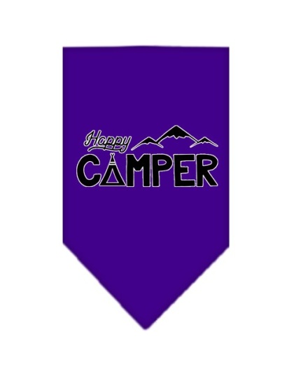 Happy Camper Screen Print Bandana Purple Large