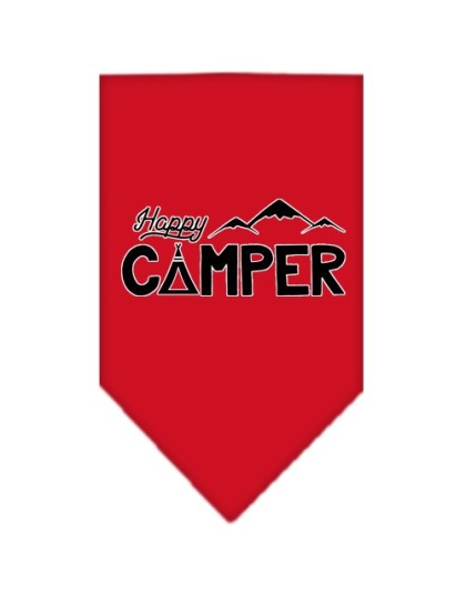 Happy Camper Screen Print Bandana Red Large