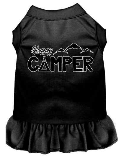 Happy Camper Screen Print Dog Dress Black 4X (22)