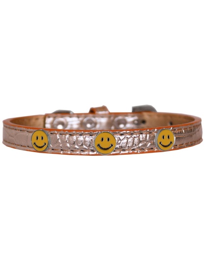 Happy Face Widget Croc Dog Collar Copper Size 10
