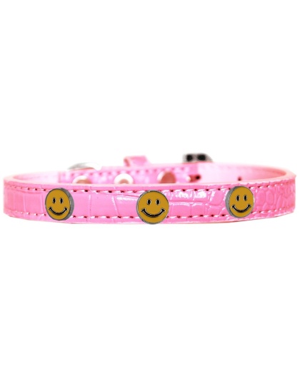 Happy Face Widget Croc Dog Collar Light Pink Size 10