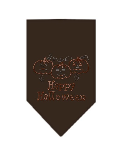 Happy Halloween Rhinestone Bandana Cocoa Large