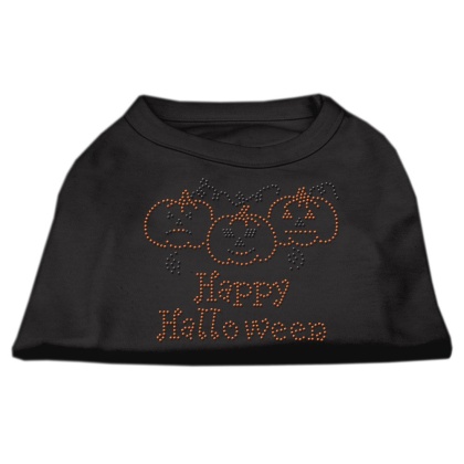 Happy Halloween Rhinestone Shirts Black L