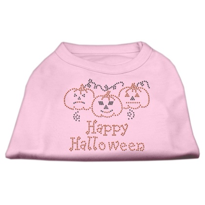 Happy Halloween Rhinestone Shirts Light Pink L