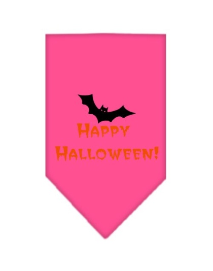 Happy Halloween Screen Print Bandana Bright Pink Large