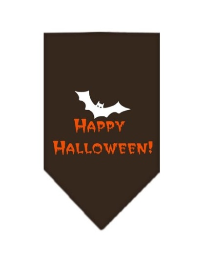 Happy Halloween Screen Print Bandana Cocoa Large