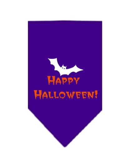 Happy Halloween Screen Print Bandana Purple Large