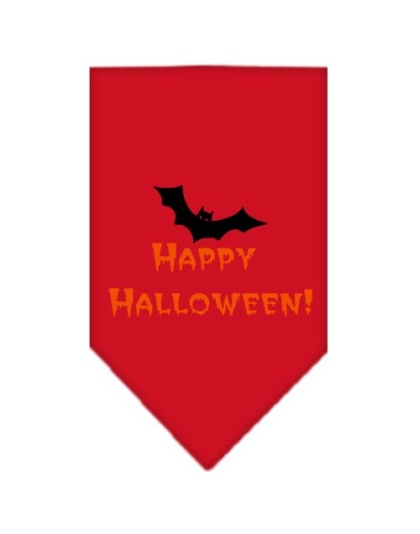 Happy Halloween Screen Print Bandana Red Large