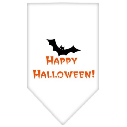 Happy Halloween Screen Print Bandana White Large