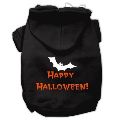 Happy Halloween Screen Print Pet Hoodies Black L