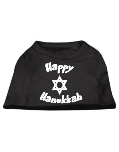 Happy Hanukkah Screen Print Shirt Black Lg