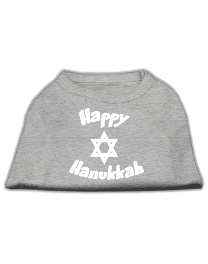 Happy Hanukkah Screen Print Shirt Grey Lg