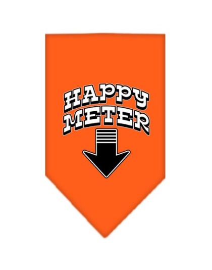 Happy Meter Screen Print Bandana Orange Large