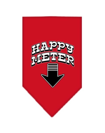 Happy Meter Screen Print Bandana Red Large