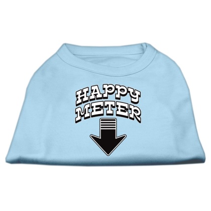 Happy Meter Screen Printed Dog Shirt Baby Blue Lg