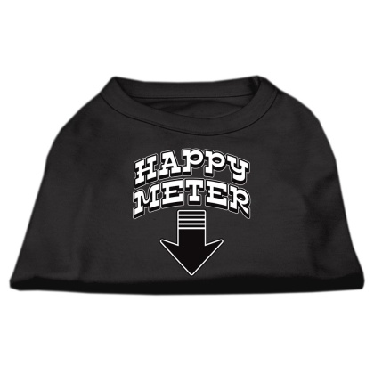 Happy Meter Screen Printed Dog Shirt Black Lg