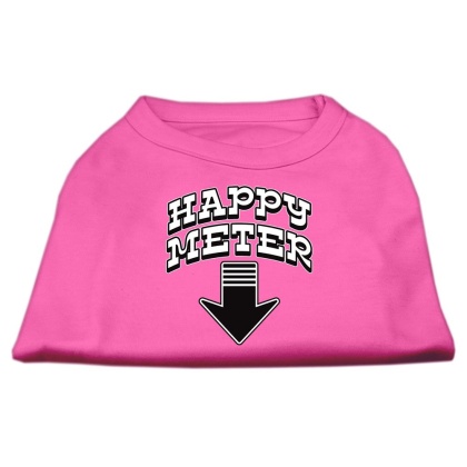 Happy Meter Screen Printed Dog Shirt Bright Pink Lg