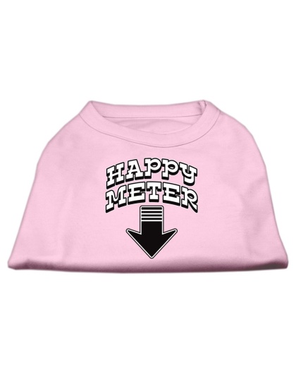 Happy Meter Screen Printed Dog Shirt Light Pink Lg