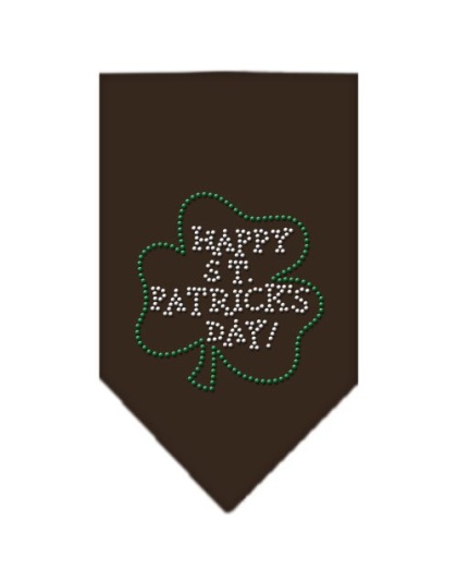 Happy St Patrick's Day Rhinestone Bandana Cocoa Large