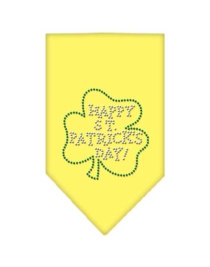 Happy St Patrick's Day Rhinestone Bandana Yellow Large