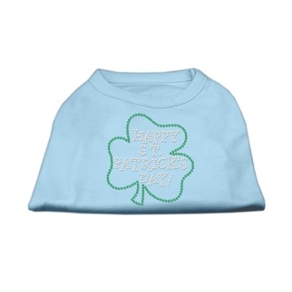 Happy St Patrick's Day Rhinestone Shirts Baby Blue L