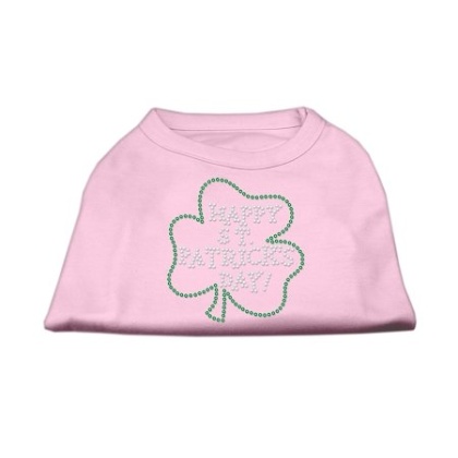 Happy St Patrick's Day Rhinestone Shirts Light Pink L