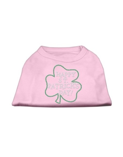 Happy St Patrick's Day Rhinestone Shirts Light Pink L