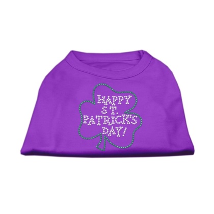 Happy St Patrick's Day Rhinestone Shirts Purple L