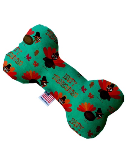 Happy Thanksgiving 10 Inch Canvas Bone Dog Toy