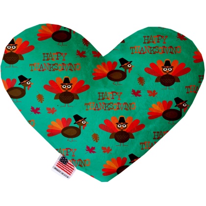 Happy Thanksgiving 6 Inch Canvas Heart Dog Toy