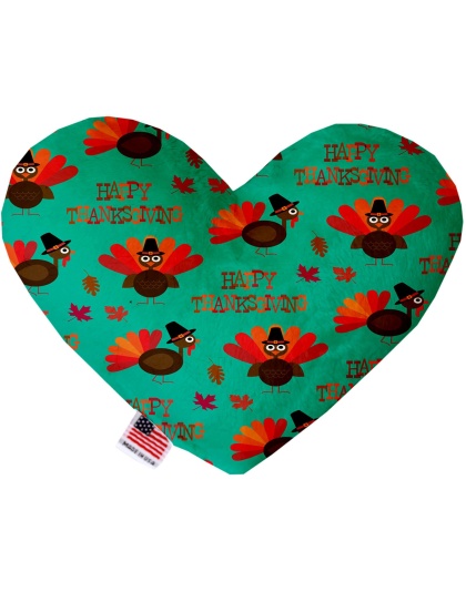 Happy Thanksgiving 6 Inch Canvas Heart Dog Toy