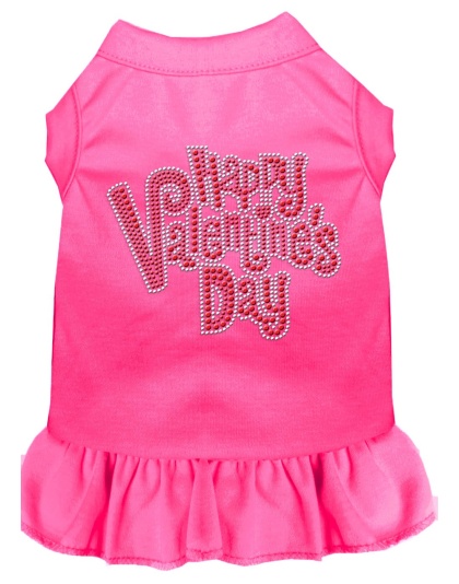 Happy Valentines Day Rhinestone Dress Bright Pink 4X