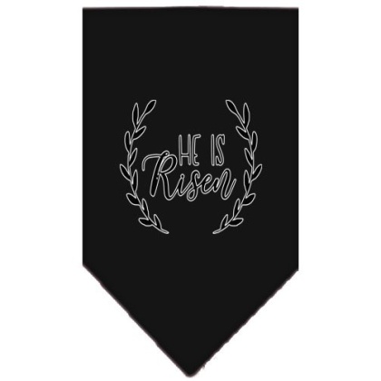 He Is Risen Screen Print Bandana Black Large