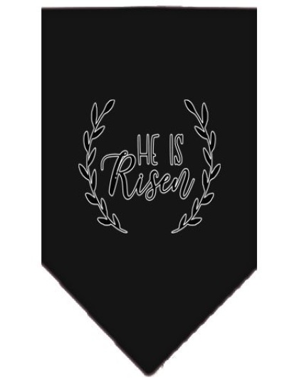 He Is Risen Screen Print Bandana Black Large