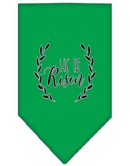 He Is Risen Screen Print Bandana Emerald Green Large