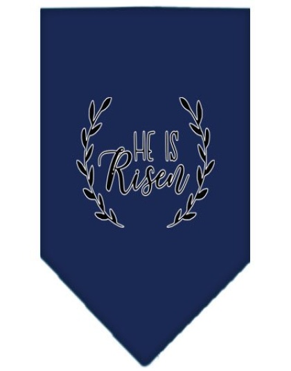 He Is Risen Screen Print Bandana Navy Blue large